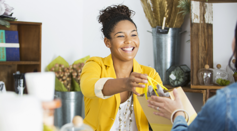 Small business owner running her business with help from the Civic Business Checking Account.