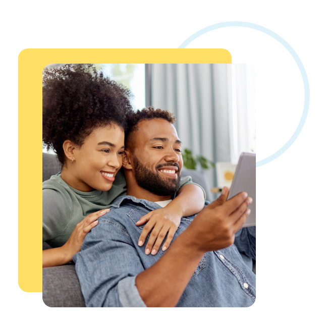 couple looking at tablet together