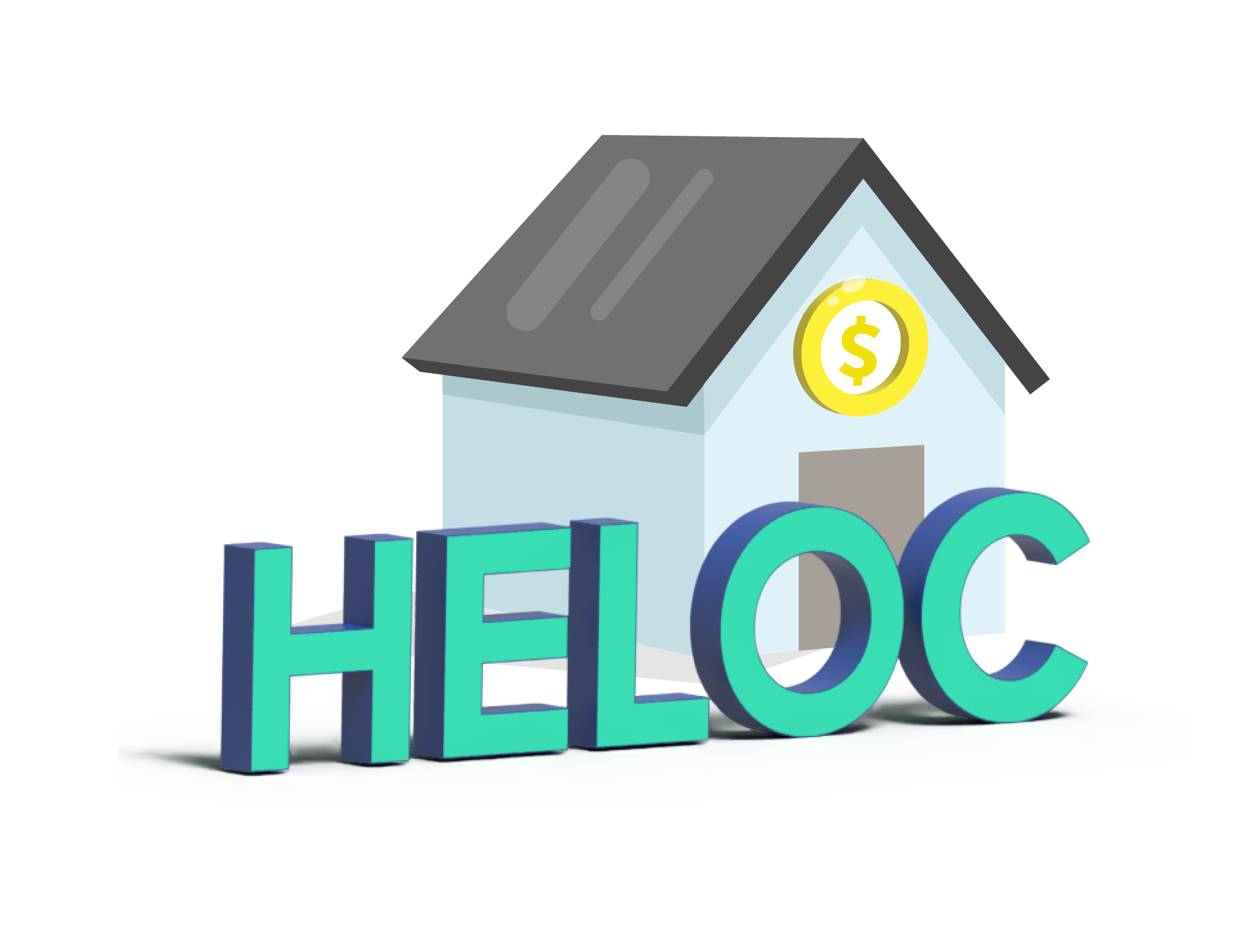 Graphic of a house with the word "HELOC" displayed in front, representing a Home Equity Line of Credit.