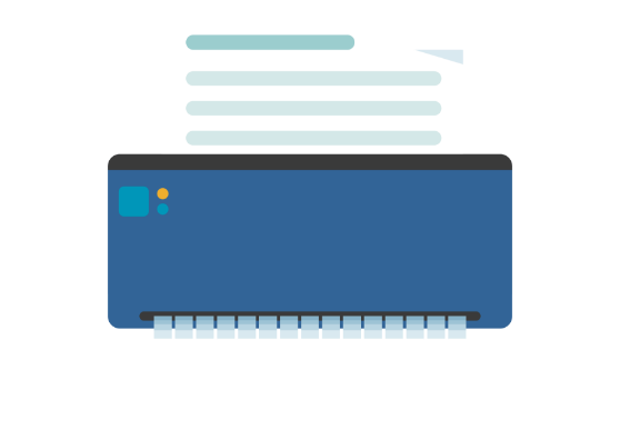 Graphic of a paper shredder.