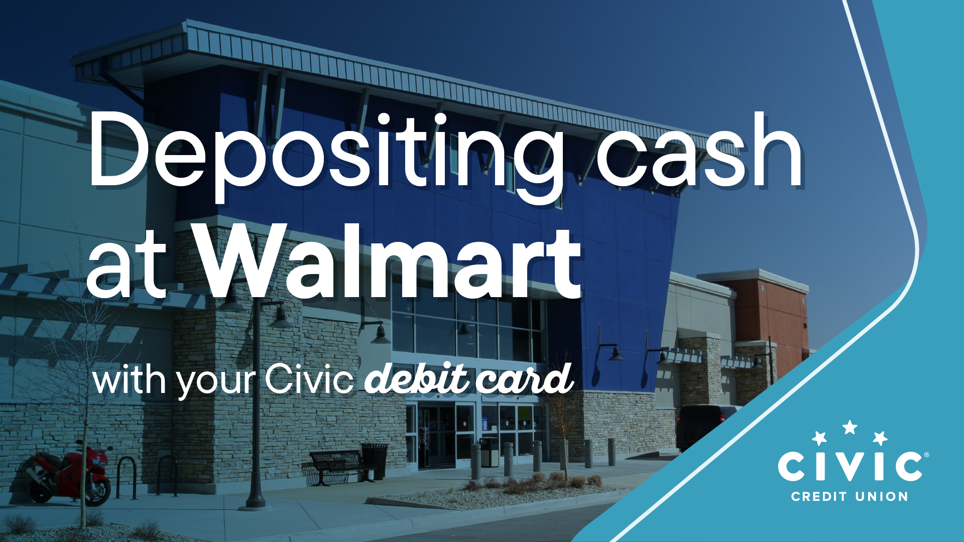 Depositing cash at Walmart with your Civic debit car. Watch video