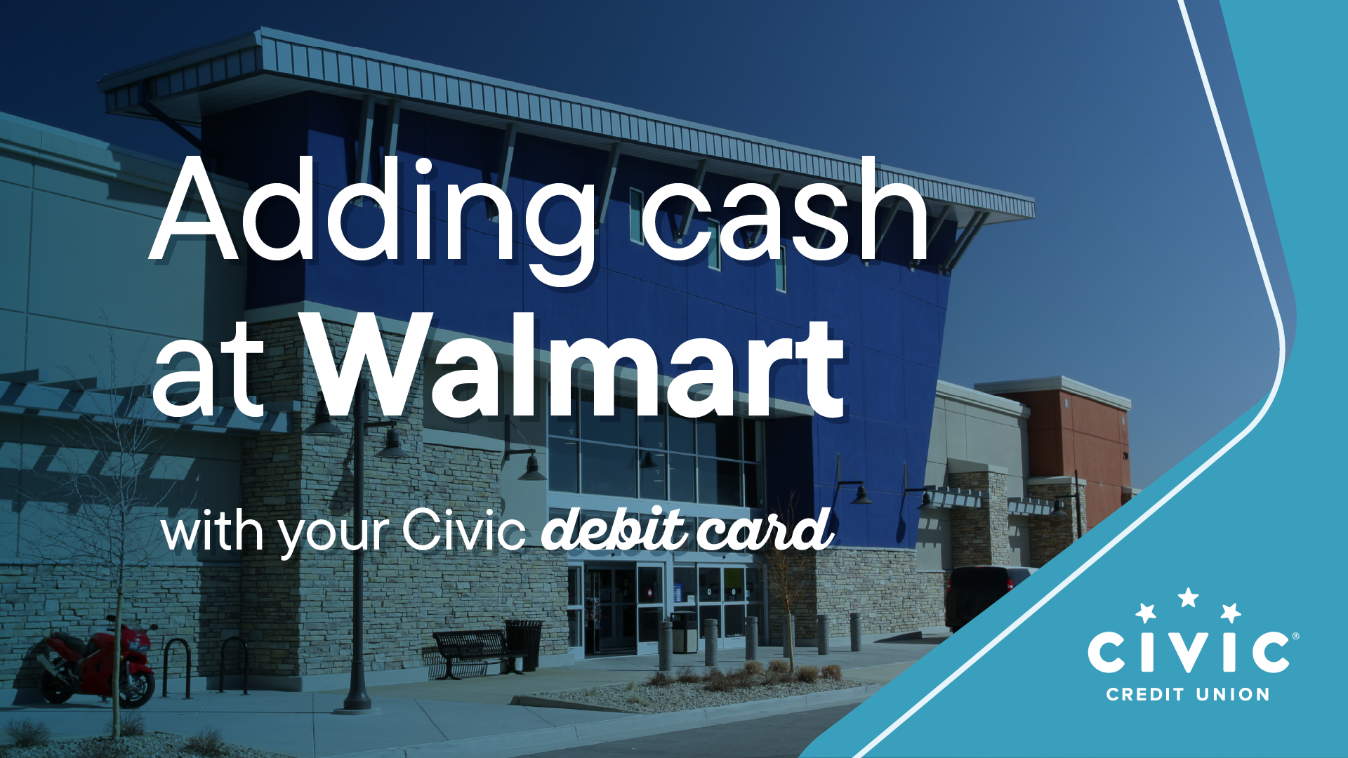 Adding cash at Walmart with your Civic debit car. Watch video