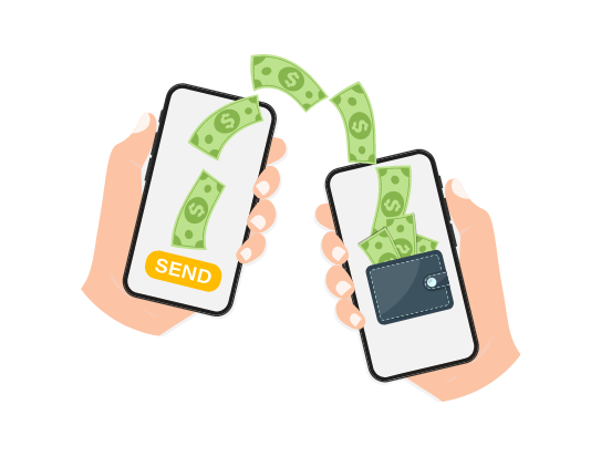 Send and receive money wireless with their phone.