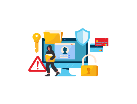 Scammer stealing your personal data.