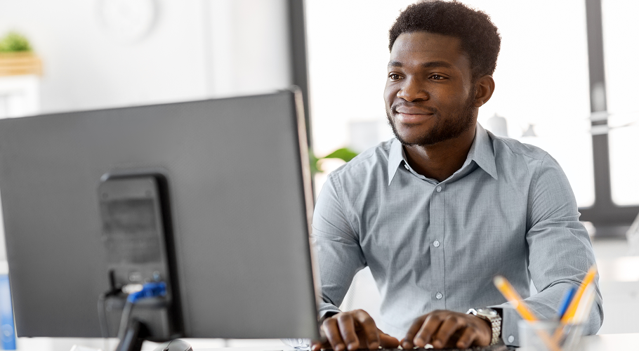 Man on a computer