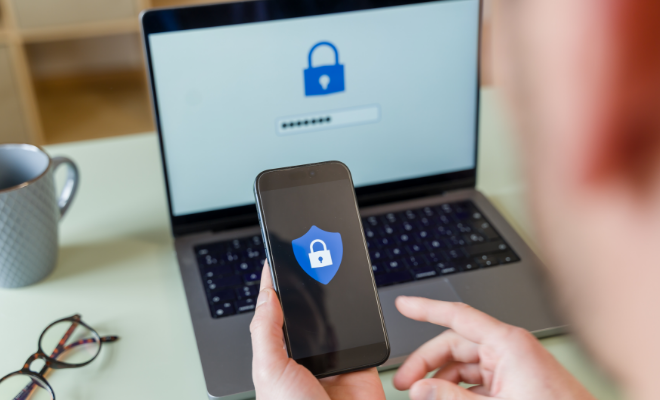 Securing data with two-factor authentication using laptop and smartphone
