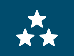 Civic tri star logo on blue background.
