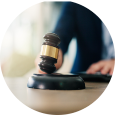 Gavel in a courtroom