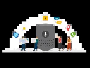 Smart home device graphic. 