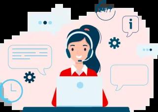 Graphic of a Civic Experience Center representative, ready to help with any inquiries or services.