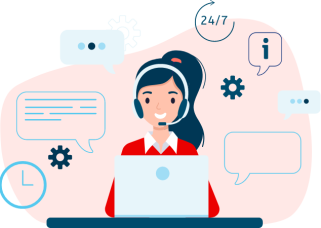 Graphic of a Civic Experience Center representative, ready to help with any inquiries or services.