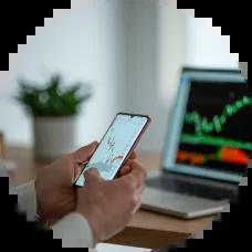 Tracking the stock market online.