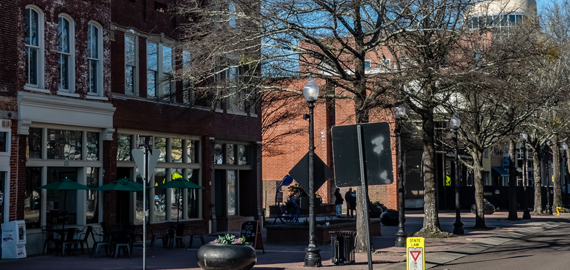 a view of the downtown street in Fayetteville, NC