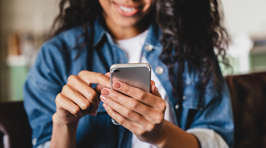 a woman on her phone