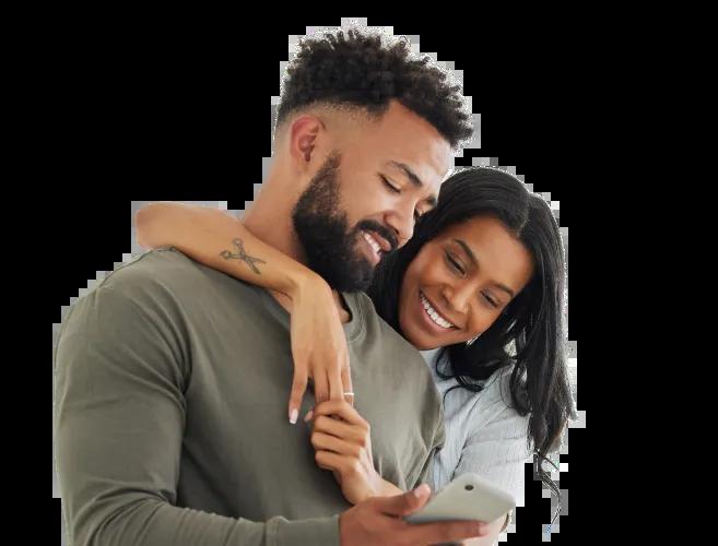Couple managing their Finances together with Civic's financial health tools in the mobile app.