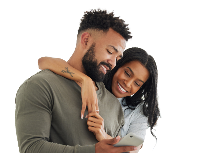 Couple managing their Finances together with Civic's financial health tools in the mobile app.