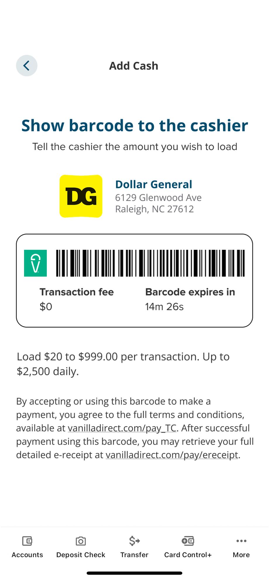 Civic app screen showing active barcode ready to scan.