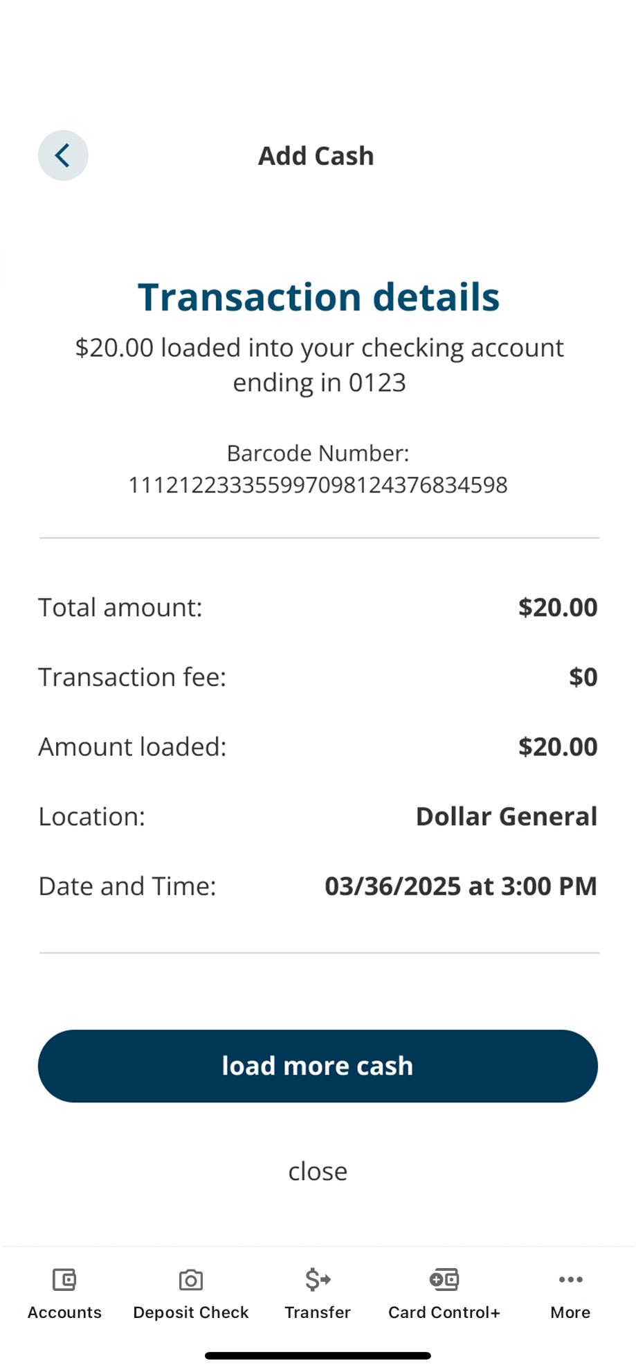 Civic app screen showing confirmation details from the successful transaction.