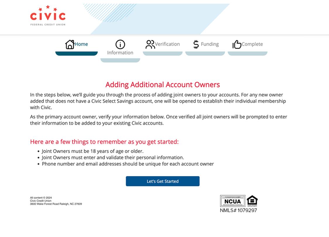 add joint owner desktop screen