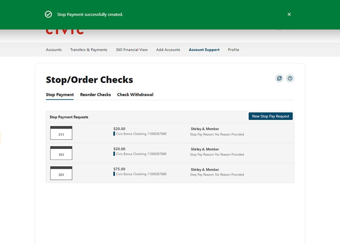 view confirmation screen desktop