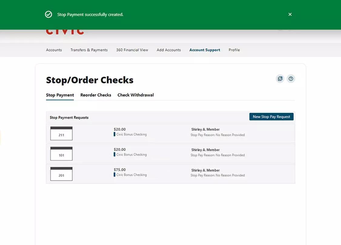 view confirmation screen desktop