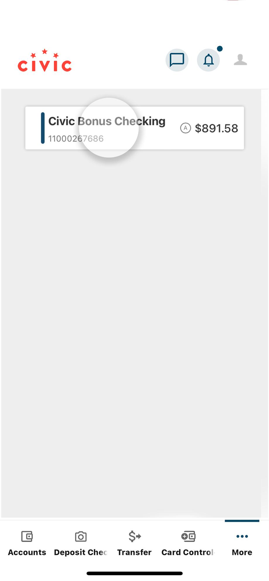 account list screen mobile