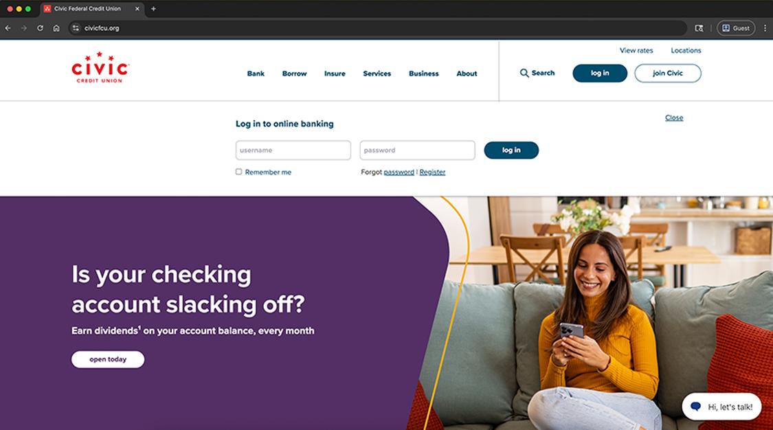 Civic homepage on Chrome.