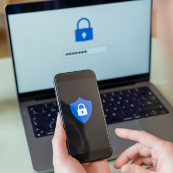 Securing data with two-factor authentication using laptop and smartphone