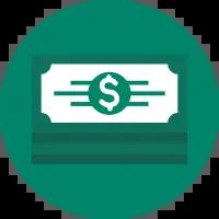 stack of money icon.