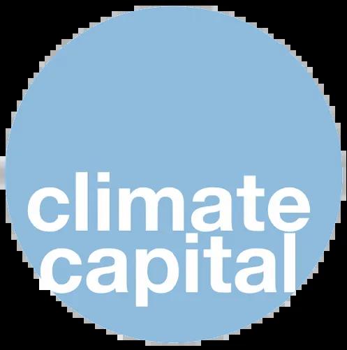 blue logo of climate capital