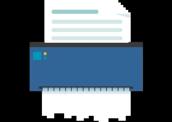 Graphic of a paper shredder. 