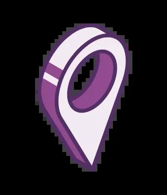 Purple navigation address pin.