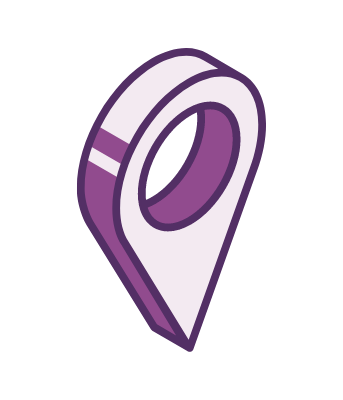 Purple navigation address pin.
