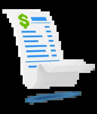 Graphic of bills that shows how easy it is to use bill pay.