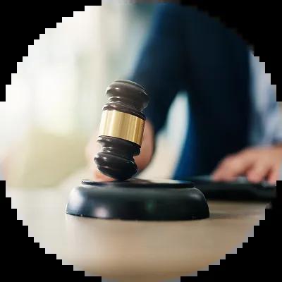 Gavel in a courtroom