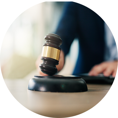 Gavel in a courtroom