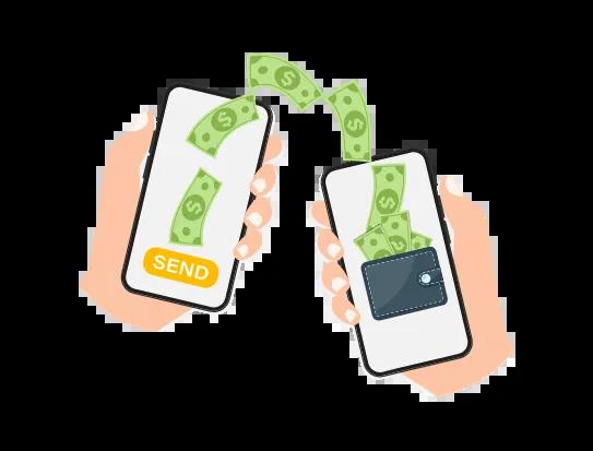 Send and receive money wireless with their phone.