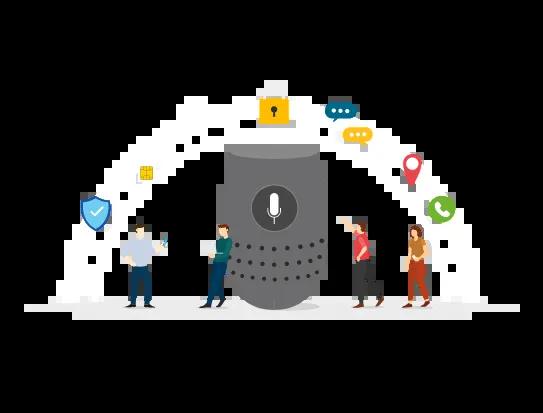 Smart home device graphic. 