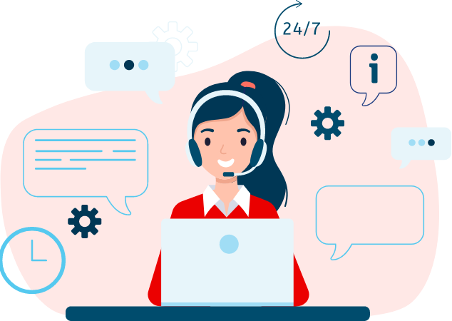 Graphic of a Civic Experience Center representative, ready to help with any inquiries or services.