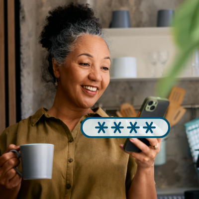 Woman checking her Civic app