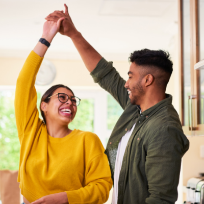 Couple dancing in the kitchen