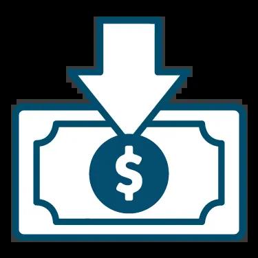 Cash deposit and withdrawal icon