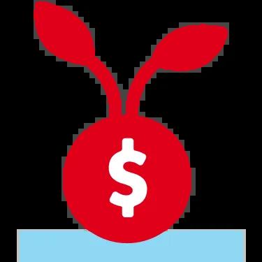 Civic icon of money growing.