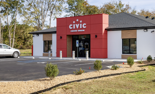 Entrance to the Civic Ashskie branch location.
