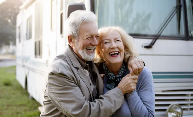 An older couple travels across the country in their RV, thanks to their Civic Personal Loan.