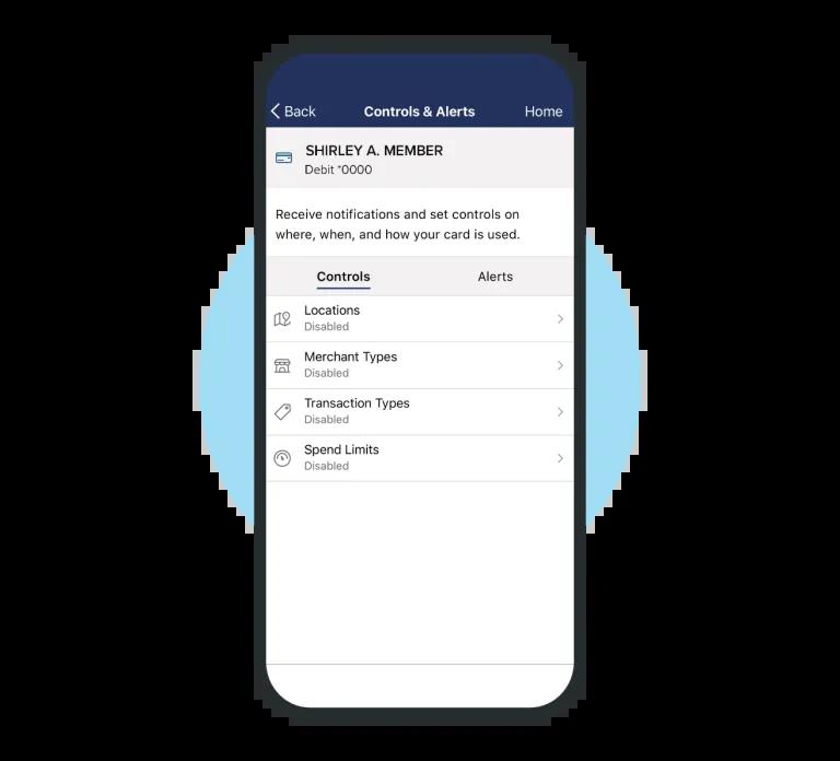 Setting spending and location restrictions within Control +.