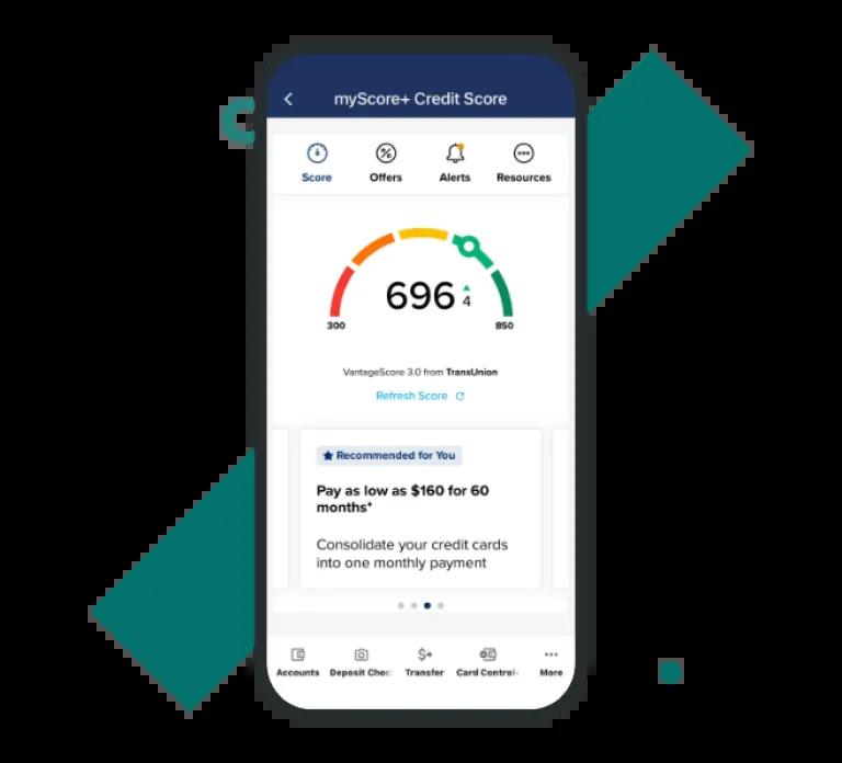 myScore+ provides you with your credit report and offers tailored to you right in the Civic mobile app.