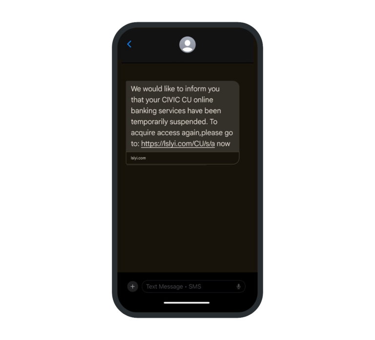 Example of a fraudulent link.