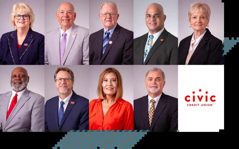 Collage of the Civic board of directors.