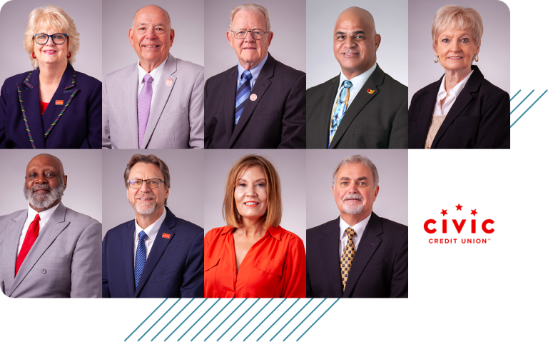 Collage of the Civic board of directors.